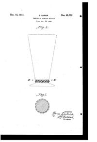 Fostoria #6017 Sceptre Footed Tumbler Design Patent D 85772-1