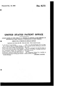Fostoria #6017 Sceptre Footed Tumbler Design Patent D 85772-2