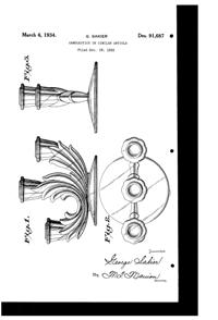 Fostoria #2496 Baroque Trindle Candlestick Design Patent D 91687-1