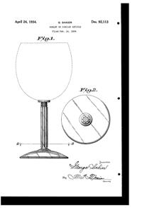 Fostoria #6011 Neo-Classic Goblet Design Patent D 92113-1