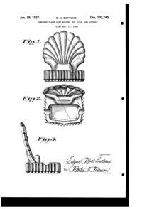 Fostoria #2538 Ash Tray & Place Card Holder Design Patent D102743-1