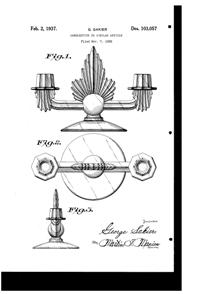 Fostoria #2545 Flame Duo Candlestick Design Patent D103057-1
