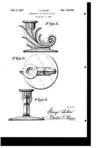 Fostoria #2496 Baroque Candlestick Design Patent D103058-1