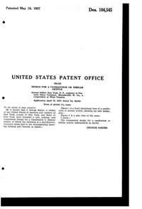 Fostoria #2545 Flame Candlestick Design Patent D104545-2