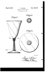 Fostoria #6017 Sceptre Goblet Design Patent D104703-1