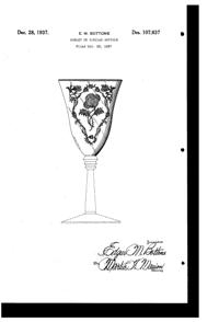 Fostoria # 331 Shirley Etch on #6017 Sceptre Goblet Design Patent D107637-1