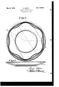 Fostoria #2560 Plate Design Patent D109901-1