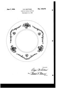 Fostoria # 332 Mayflower Etch on Plate Design Patent D109975-1