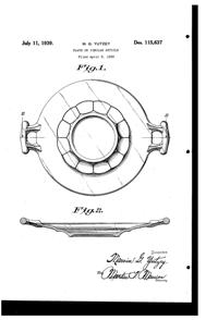 Fostoria #2574 Raleigh Cake Plate Design Patent D115637-1