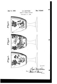 Fostoria # 336 Plymouth Etch on #6025 Cabot (Modified Stem) Goblet Design Patent D115643-1