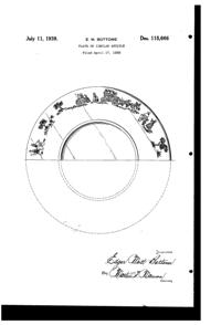 Fostoria # 336 Plymouth Etch on Plate Design Patent D115666-1