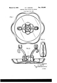 Fostoria #2640 Candlestick (Modified) & Bowl Design Patent D153065-1