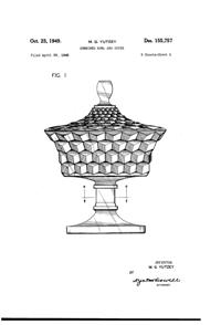Fostoria #2056 American Footed Candy Box & Cover Design Patent D155757-1