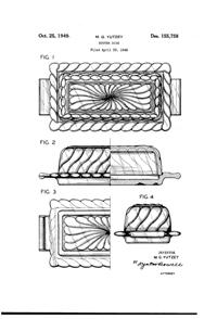 Fostoria #2412 Colony Butter Dish Design Patent D155758-1