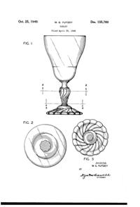 Fostoria #5412 Colonial Dame Goblet Design Patent D155760-1