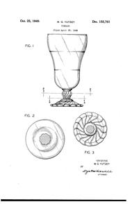 Fostoria #5412 Colonial Dame Footed Tumbler Design Patent D155761-1