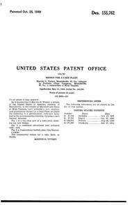 Fostoria #2630 Century Cake Plate Design Patent D155762-2