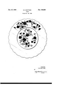 Fostoria # 338 Chintz Etch on #2630 Century Plate Design Patent D156598-1