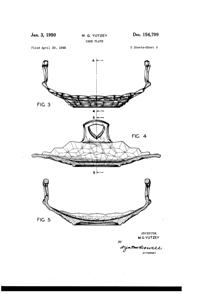 Fostoria #2056 American Cake Plate Design Patent D156799-2