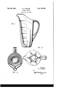 Fostoria #2643 Holiday Pitcher Design Patent D157490-1