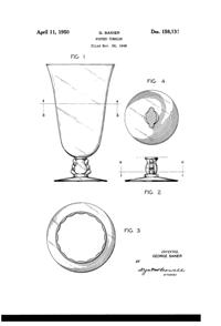 Fostoria #6037 Silver Flutes Footed Tumbler Design Patent D158131-1