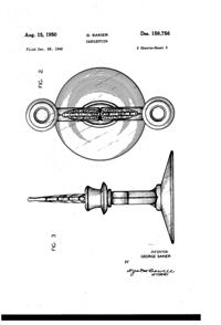 Fostoria #2636 Plume Duo Candlestick Design Patent D159756-2