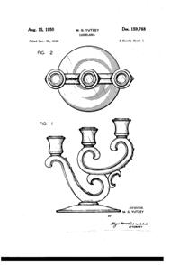 Fostoria #2630 Century Trindle Candlestick Design Patent D159768-1