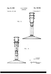 Fostoria #2630 Century Trindle Candlestick Design Patent D159768-2