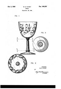 Fostoria # 821 Spinet Cutting on #6033 Mademoiselle Goblet Design Patent D160352-1