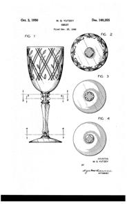 Fostoria # 822 Trellis Cutting on #6030 Astrid Goblet Design Patent D160355-1