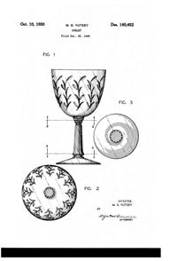 Fostoria # 823 Cutting on #6033 Mademoiselle Goblet Design Patent D160452-1