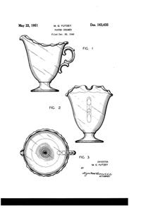 Fostoria #2630 Century Footed Creamer Design Patent D163435-1