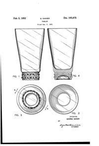 Fostoria #6044 Tiara Tumbler Design Patent D165875-1