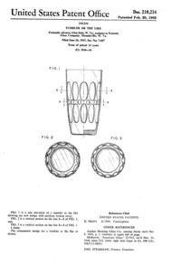 Fostoria #4186 Mesa Tumbler Design Patent D210234-1
