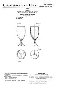 Fostoria #6112 Gold/Silver Triumph Goblet Design Patent D213250-1