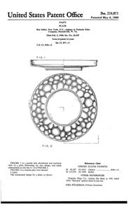 Fostoria #2806 Pebble Beach Plate Design Patent D214071-1