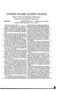 U. S. Glass Lamp Patent 1009022-2