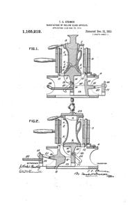 U. S. Glass Jug Patent 1165212-1