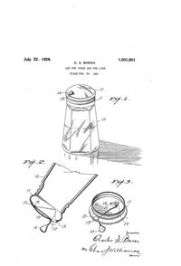 U. S. Glass Sugar Shaker Top Patent 1501981-1