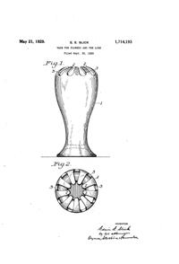 U. S. Glass #16261 Vase Patent 1714193-1