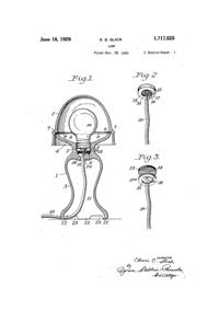 U. S. Glass #A24 Dainty Boudoir Lamp Patent 1717525-1