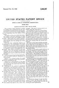 U. S. Glass Battery Jar Mold Patent 1844987-2