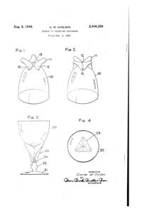U. S. Glass #17430 Footed Tumbler & #17423 Cellini Goblet Patent 2446359-1