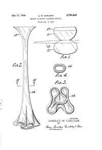U. S. Glass #   92 Vase Patent 2754629-1