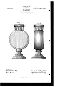 U. S. Glass #12005 Exposition Jar Design Patent D 36956-1