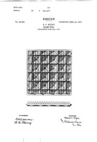 U. S. Glass Tile Design Patent D 38629-1