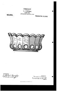 U. S. Glass Bowl Design Patent D 40990-1