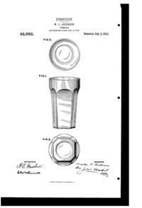 U. S. Glass Tumbler Design Patent D 42683-1
