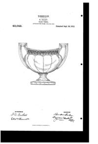 U. S. Glass #15144 U. S. Sheraton Berry Sugar Design Patent D 43042-1