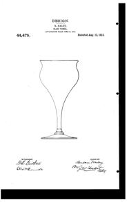 U. S. Glass #14178 Goblet Design Patent D 44475-1